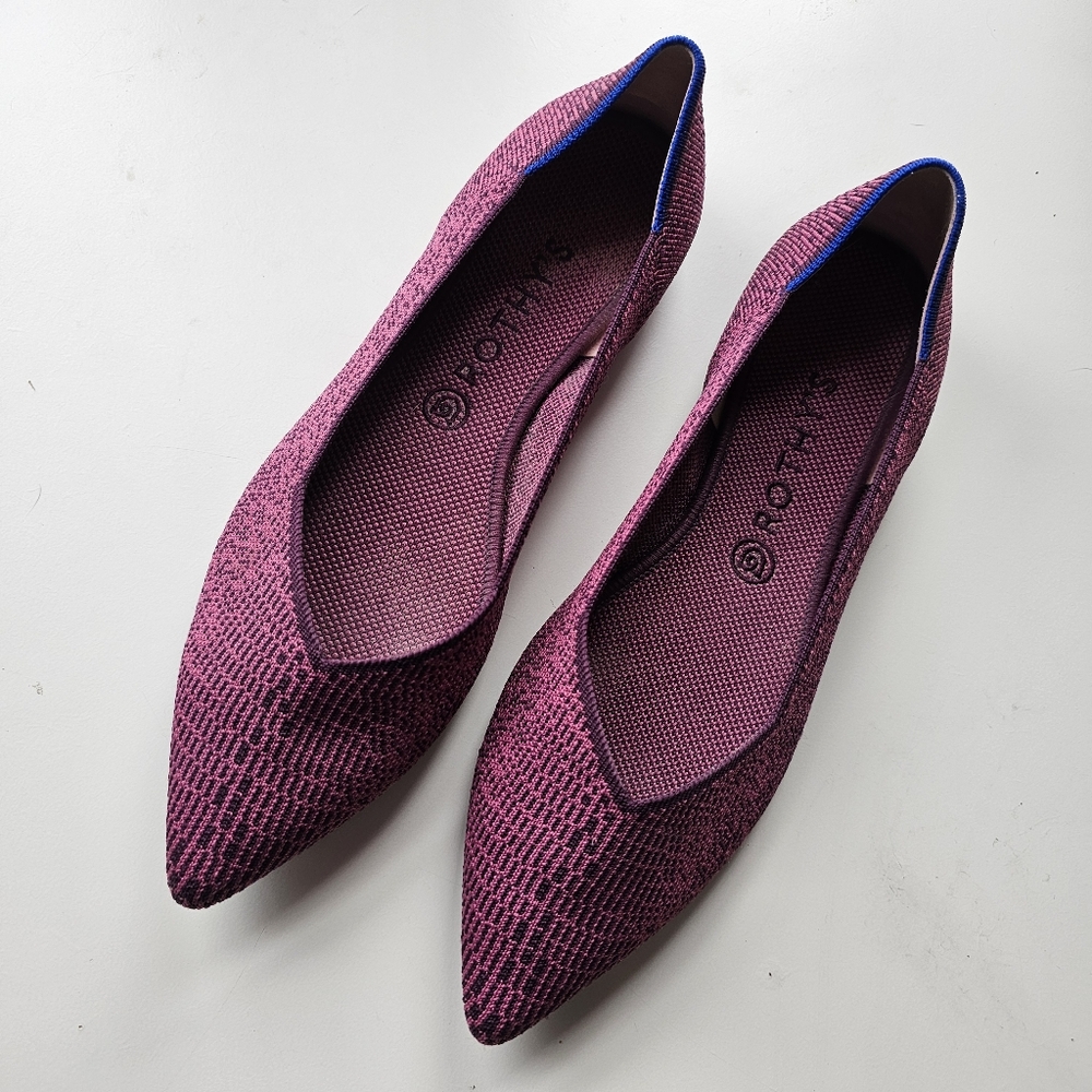 Rothy's Fig Python Pointed Toe Flats